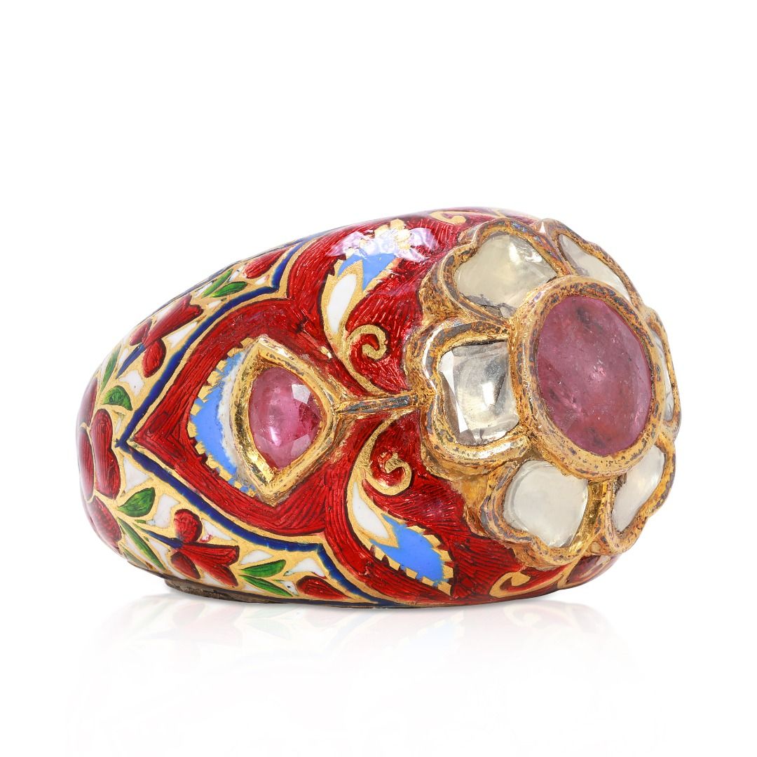 Exquisite 3ct Ruby & Round Brilliant Diamond Mix Ring in 9K White Gold