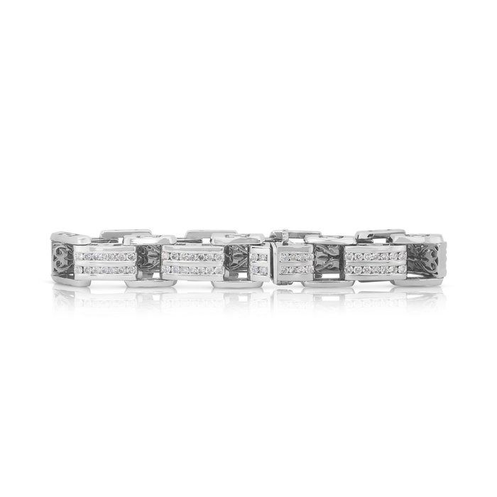 Exquisite 4.01ct Diamonds Bracelet in 14k White Gold - IGI Certified