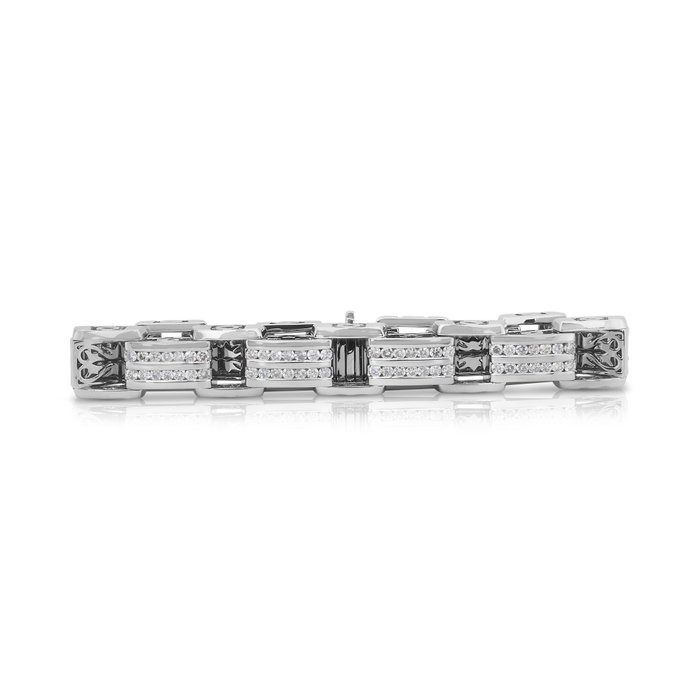 Exquisite 4.01ct Diamonds Bracelet in 14k White Gold - IGI Certified