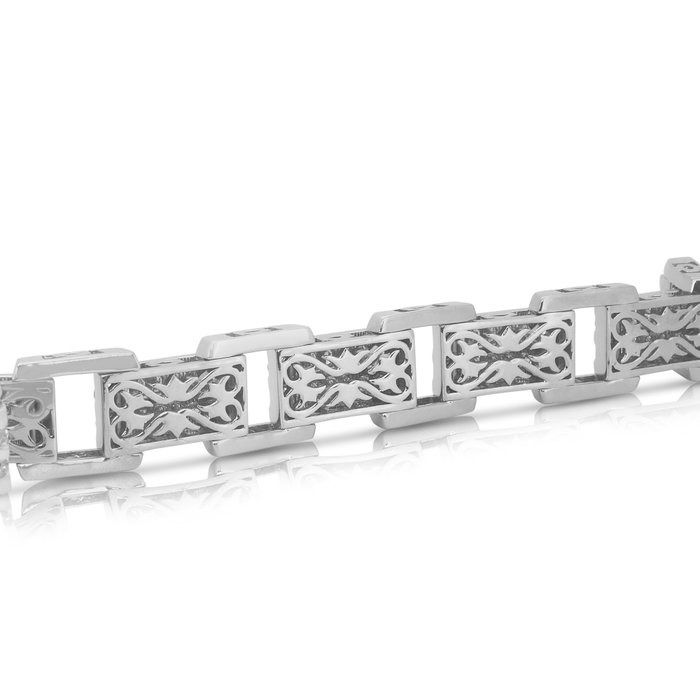 Exquisite 4.01ct Diamonds Bracelet in 14k White Gold - IGI Certified