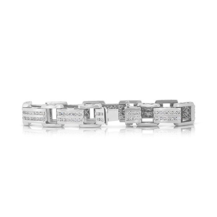 Exquisite 4.01ct Diamonds Bracelet in 14k White Gold - IGI Certified