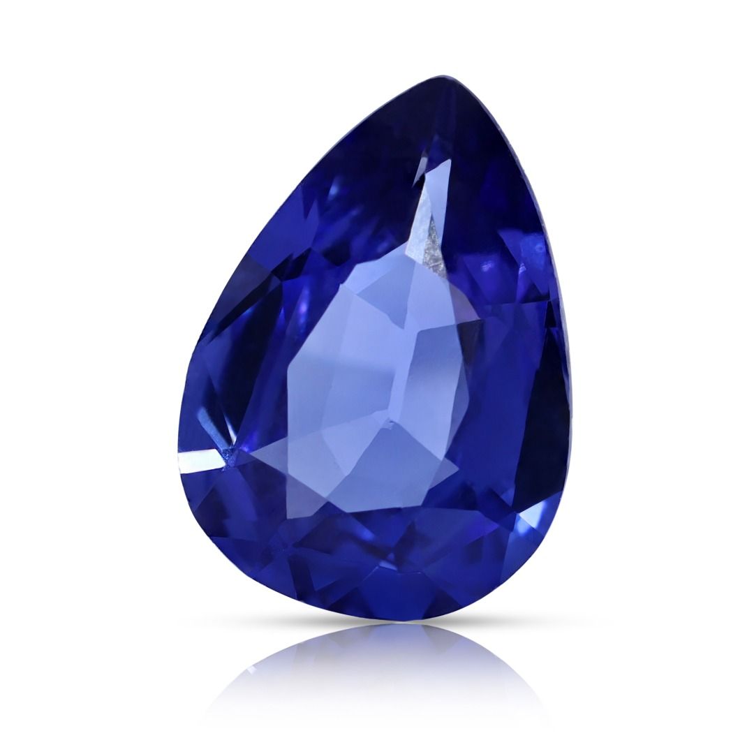 Exquisite 4.56ct Pair of Natural Pear-Shaped Violet Tanzanites - GIT Certified