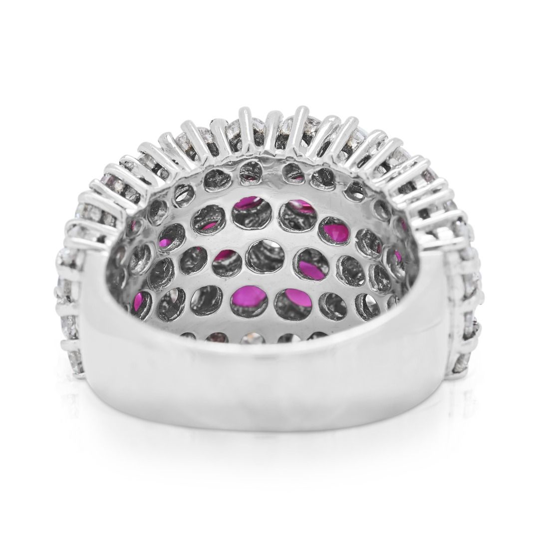 Exquisite 4ct Ruby and 3.05ct Diamond Ring in Platinum - NGI Certificate
