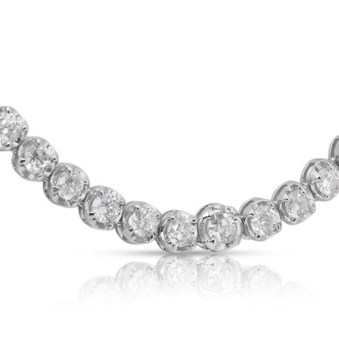Exquisite 7.30ct Natural Diamonds Necklace in 18k White Gold - IGI Certified