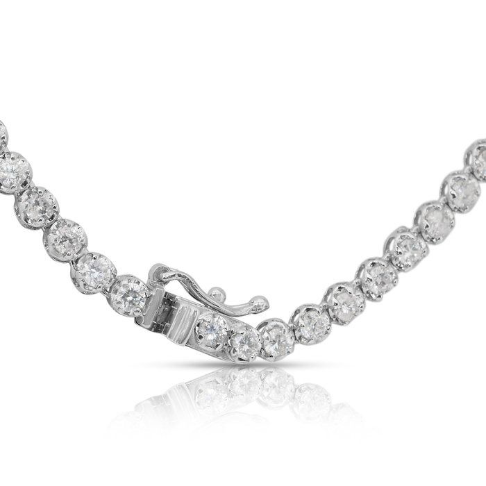 Exquisite 7.30ct Natural Diamonds Necklace in 18k White Gold - IGI Certified