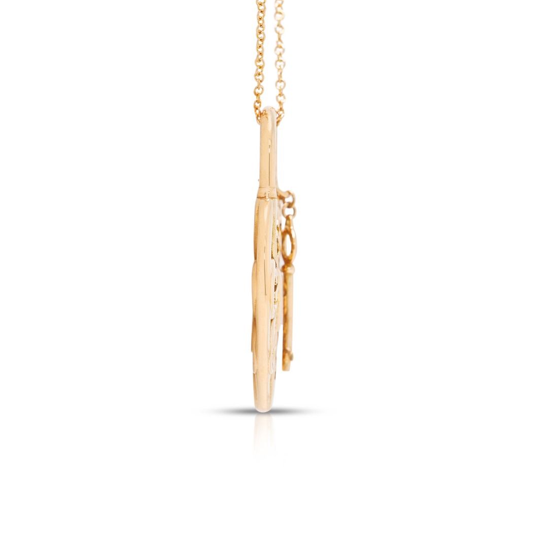Exquisite Filigree Heart & Key Pendant Necklace in 18K Yellow Gold by Tiffany & Co.