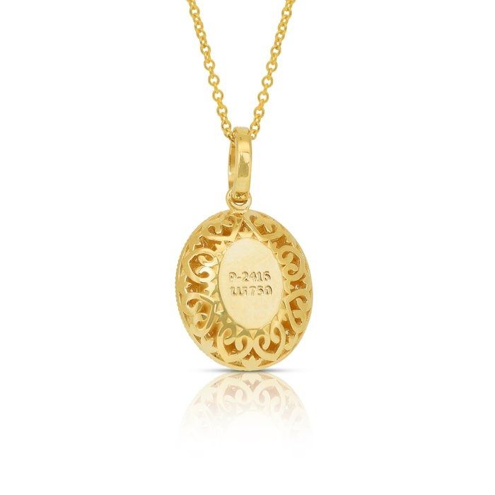 Fascinating 11.14ct Ruby and Diamonds Necklace with Pendant in 18k Yellow Gold - IGI Certified