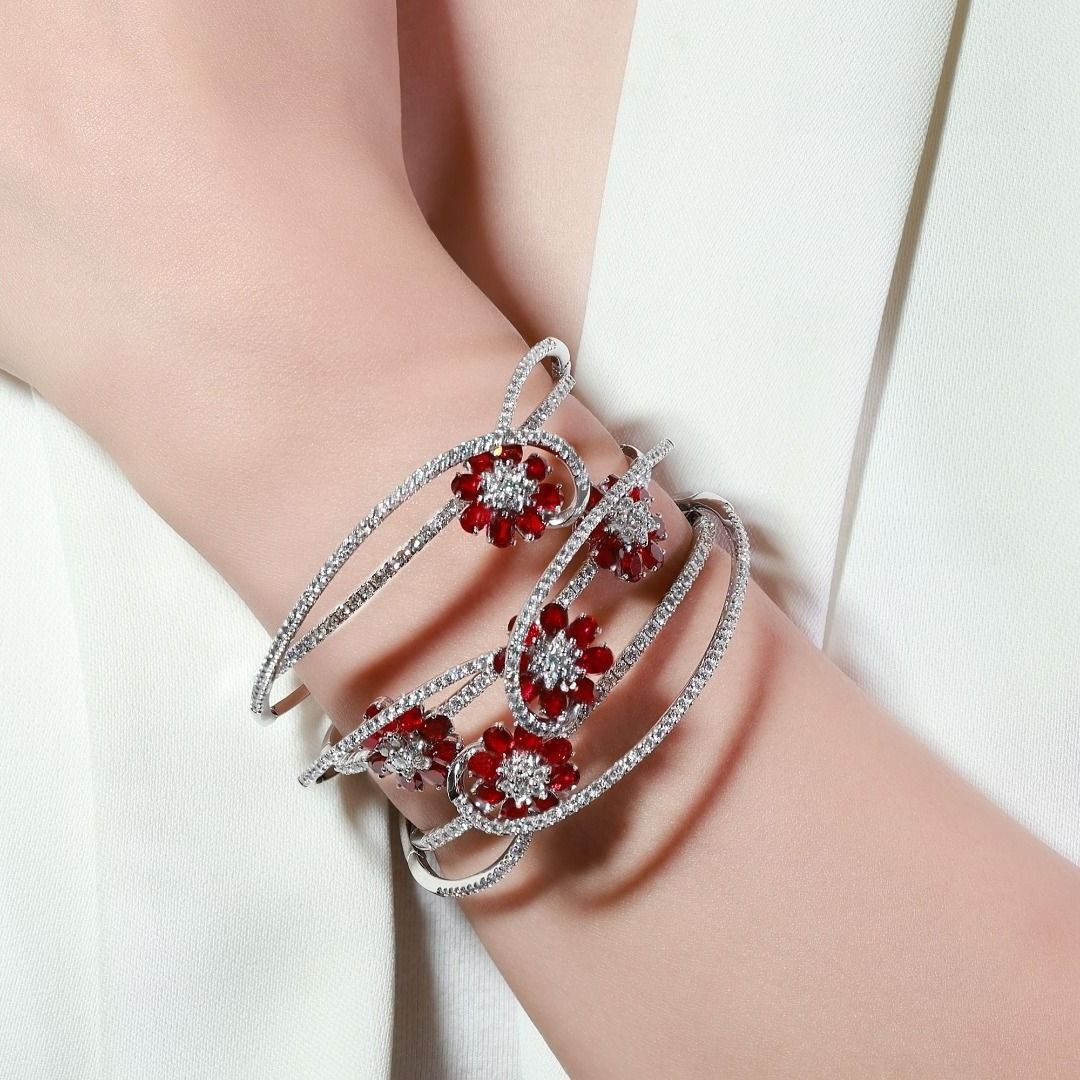 Fascinating 14.60ct Rubies and Diamonds Bracelet in 18k White Gold - IGI Certified