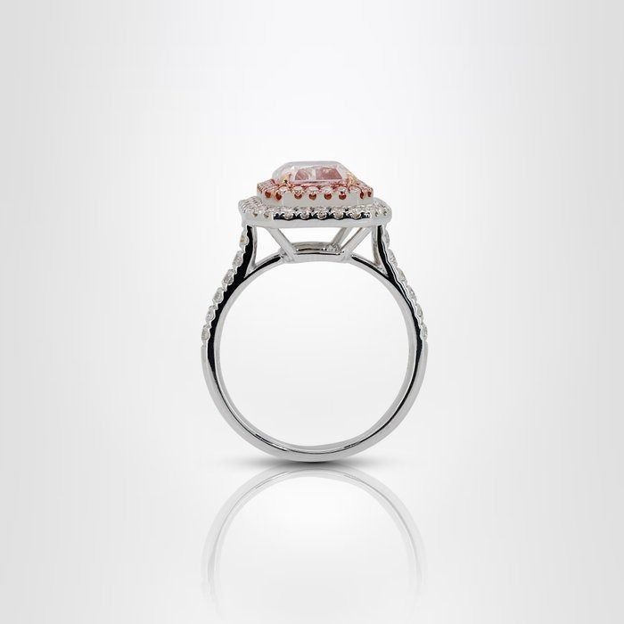 Fascinating 2.60ct Diamonds Double Halo Ring in 18k White Gold & Rose Gold