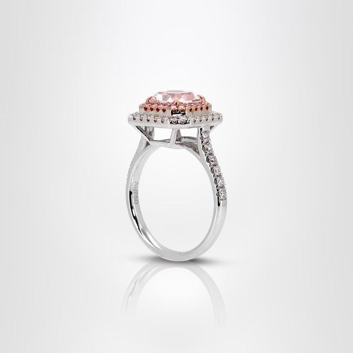 Fascinating 2.60ct Diamonds Double Halo Ring in 18k White Gold & Rose Gold