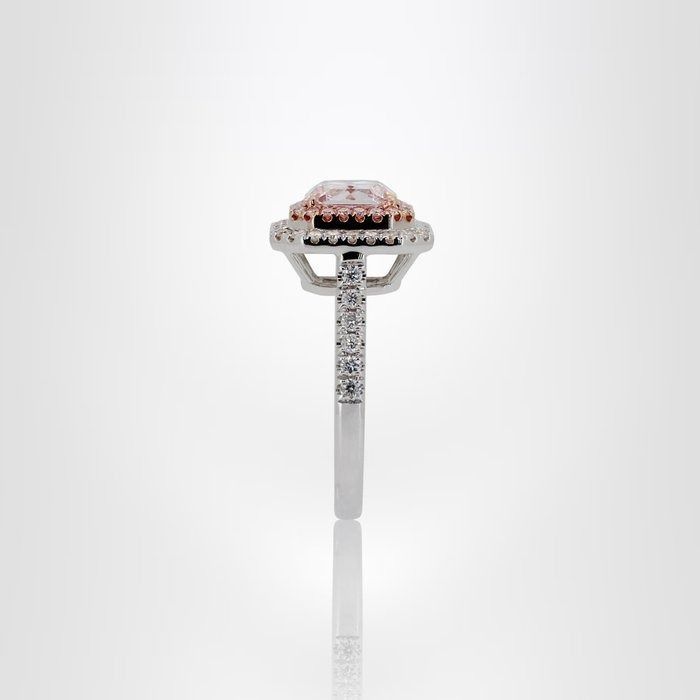 Fascinating 2.60ct Diamonds Double Halo Ring in 18k White Gold & Rose Gold