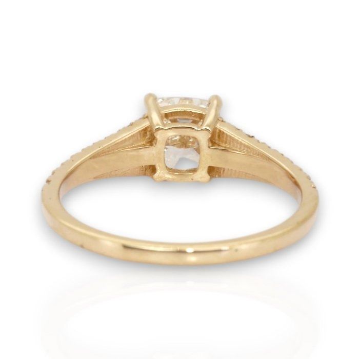 GCI Certified 1.21ct Diamonds Pave Ring in 18k Yellow Gold