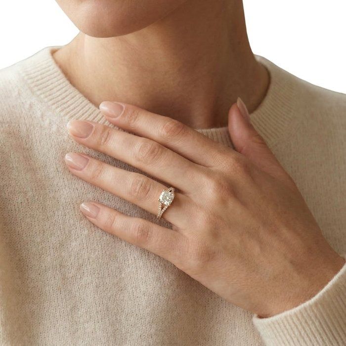 GCI Certified 1.21ct Diamonds Pave Ring in 18k Yellow Gold