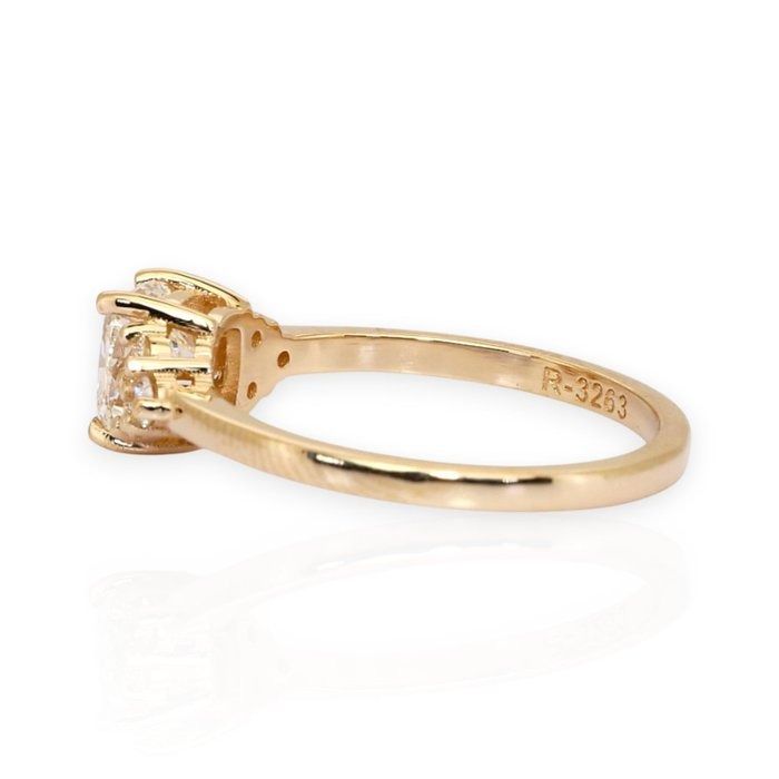GCI Certified 1.22ct Diamonds 7-Stone Ring in 18k Yellow Gold