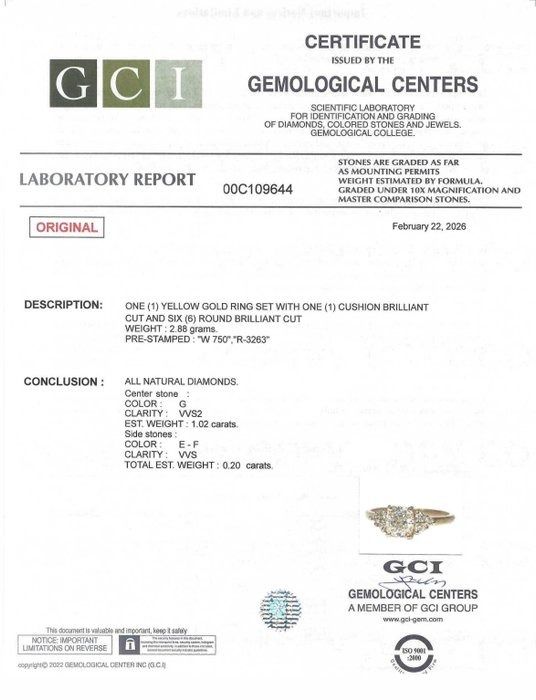 GCI Certified 1.22ct Diamonds 7-Stone Ring in 18k Yellow Gold