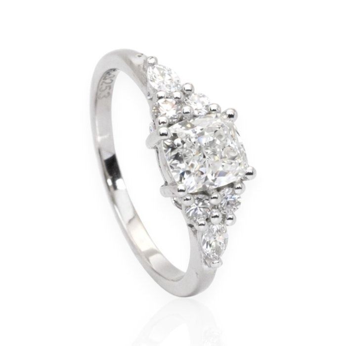GIA Certified 1.26ct Diamonds 7-Stone Ring in 18k White Gold
