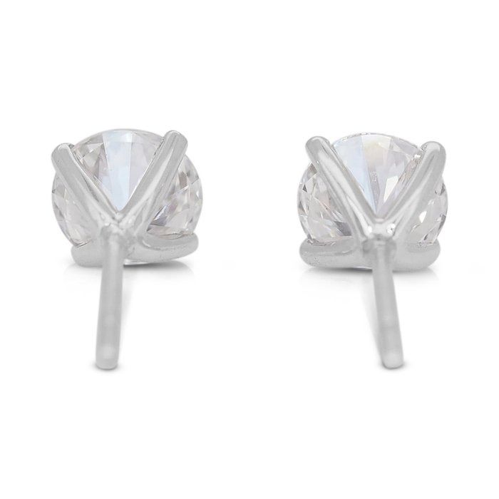 GIA-zertifizierte 1,41 Karat Diamantohrstecker in 18 Karat Weißgold