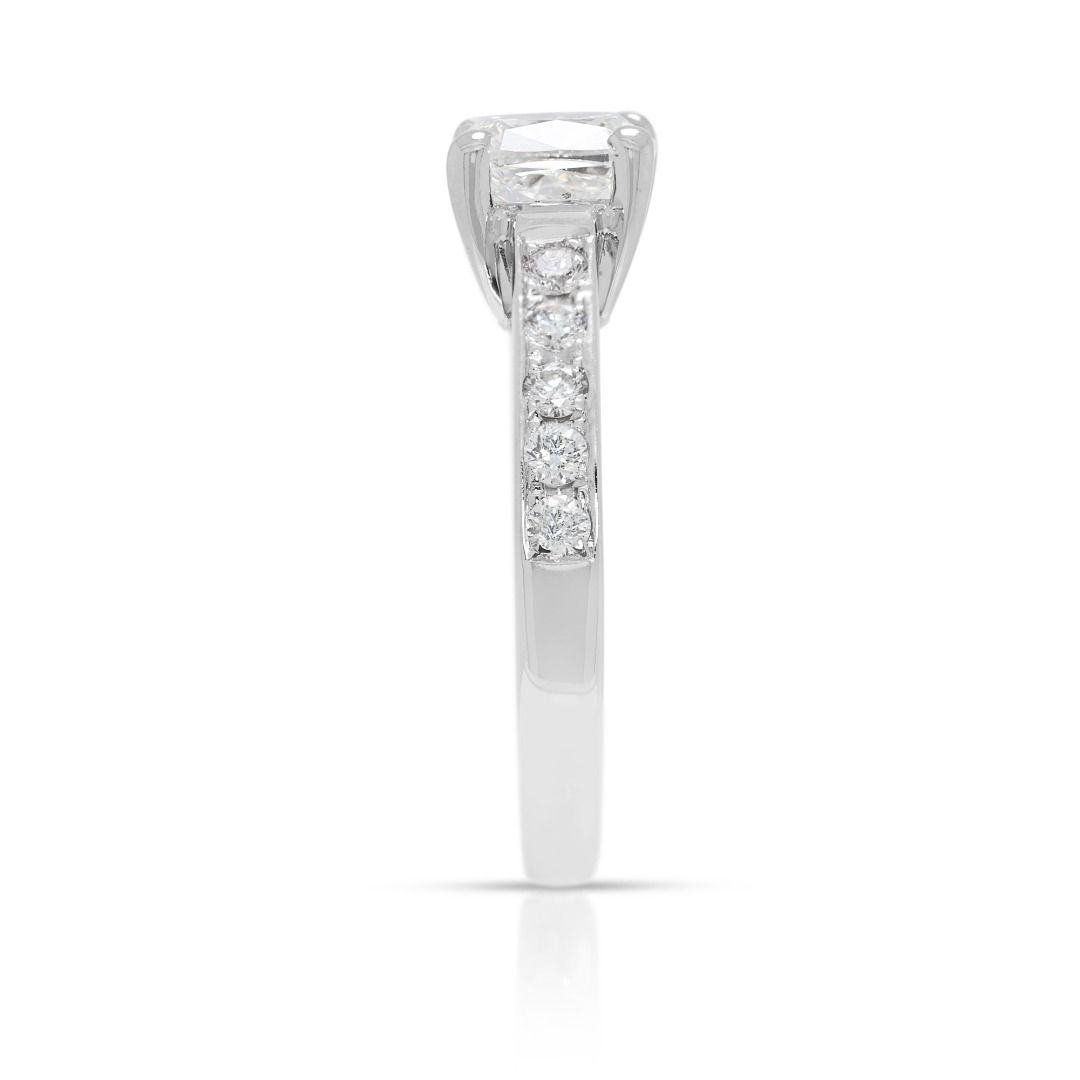 GIA-Certified 1.22ct Diamond Ring in 18K White Gold