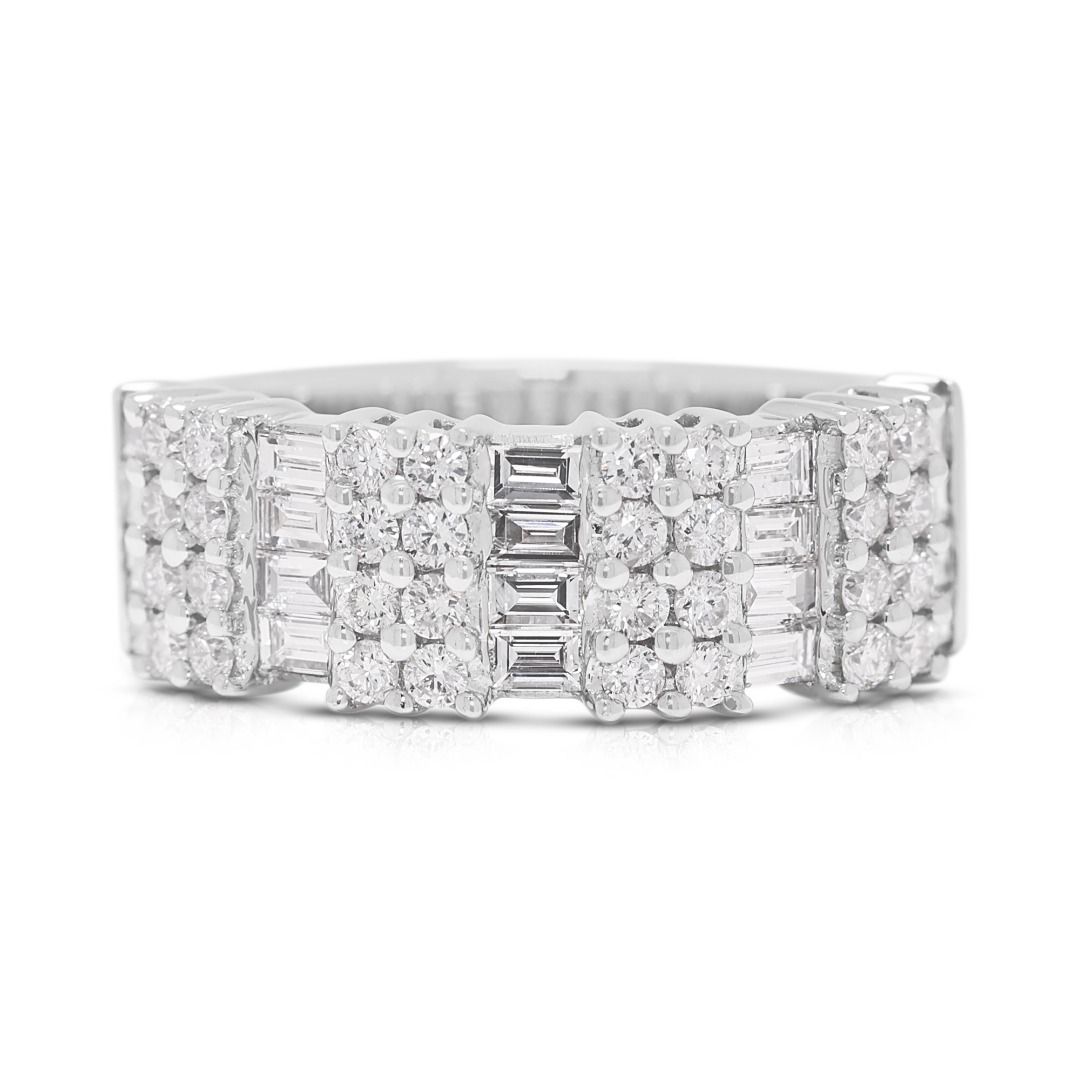 Glam 1.38ct Diamond Band Ring in 18K White Gold