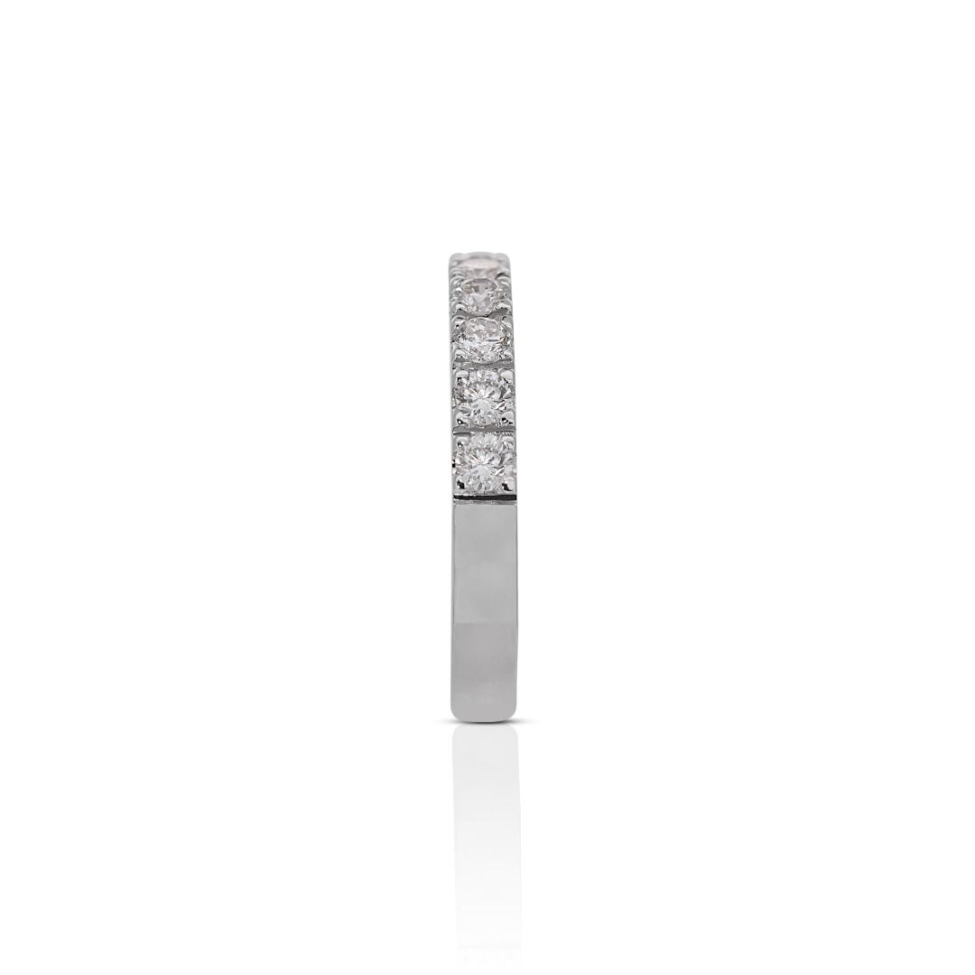 Glamorous 0.58ct Diamonds Half Eternity Ring in Platinum - AIG Certified