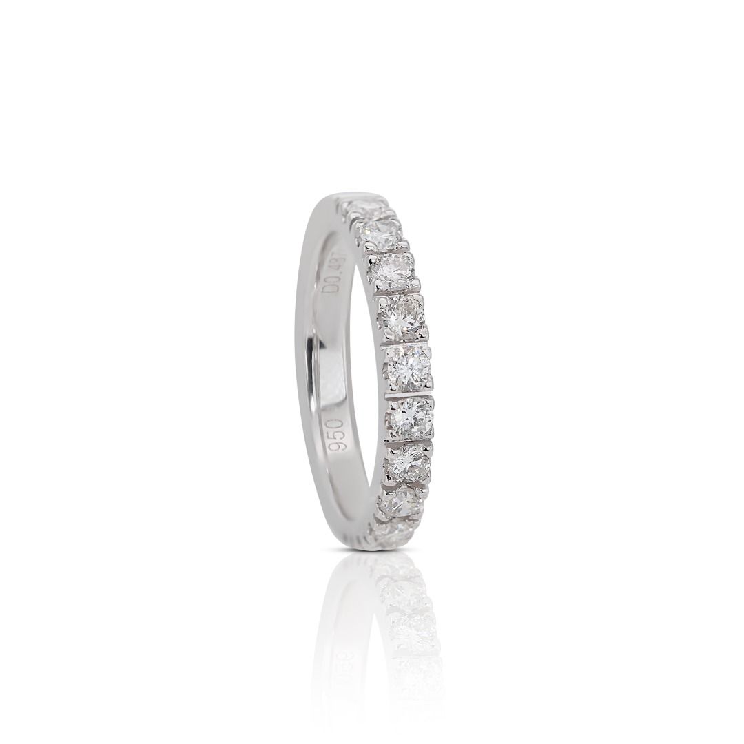 Glamorous 0.58ct Diamonds Half Eternity Ring in Platinum - AIG Certified