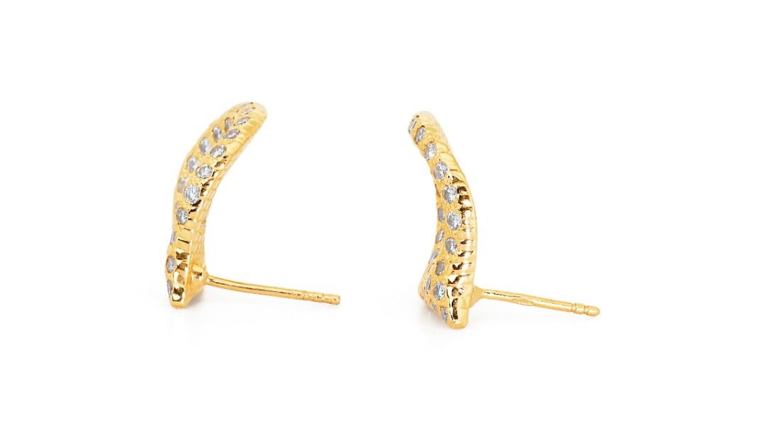 Gorgeous 1.28ct. Round Brilliant Hoop Diamond Earrings - IGI Certificate