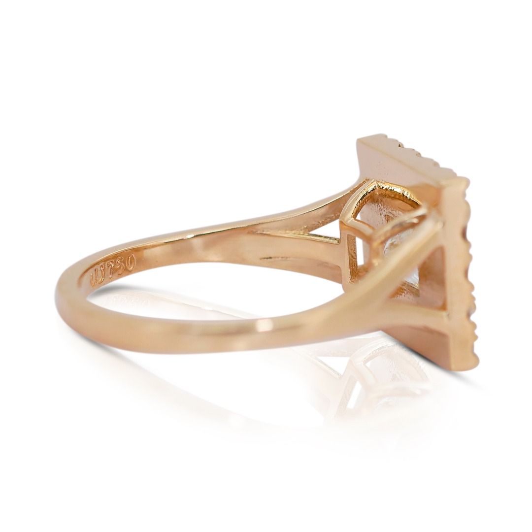 Glamorous 2 carat 28 points Natural Diamond Halo Ring in 18K Yellow Gold with IGI