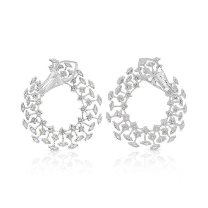 Glamorous 3.43ct Diamonds Earrings in 18k White Gold - IGI Certified