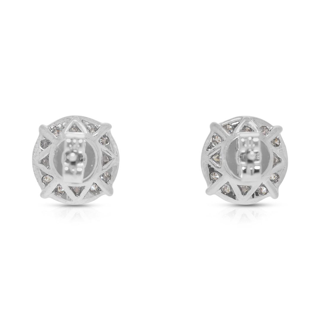 Glistening 1.35ct Natural Diamonds Stud Earrings by Lee Hwa in 18K White Gold