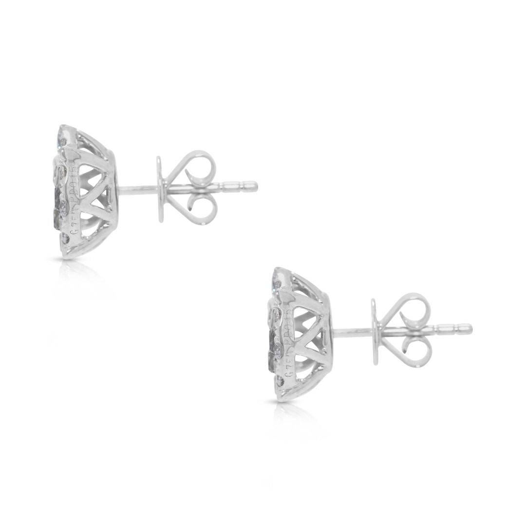 Glistening 1.35ct Natural Diamonds Stud Earrings by Lee Hwa in 18K White Gold