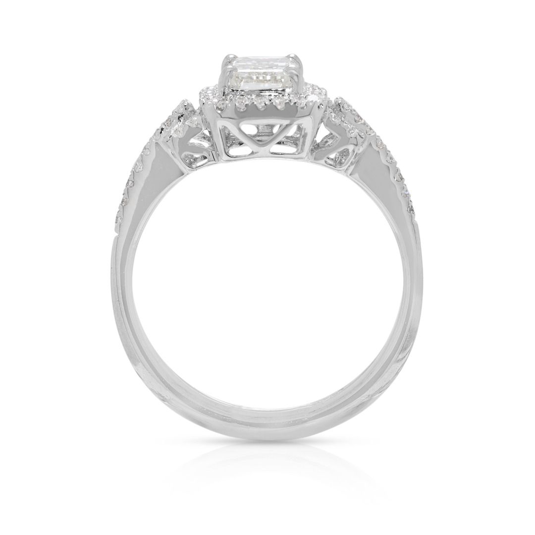 Glowing 1.03ct Diamond Ring in 18K White Gold