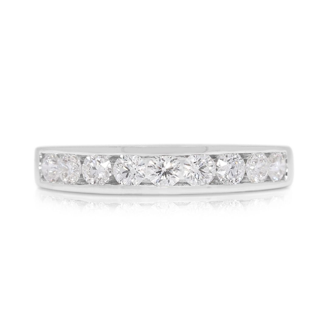 Gold Heart Celestial 0.28ct Natural Diamond Half-Eternity Ring in 18K White Gold