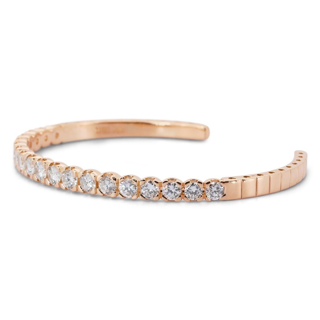 Gorgeous 4.30ct Round Brilliant Open Diamond Bangle - IGI Certificate