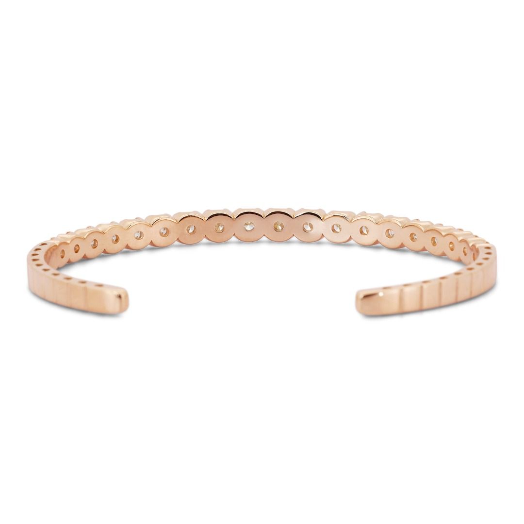 Gorgeous 4.30ct Round Brilliant Open Diamond Bangle - IGI Certificate