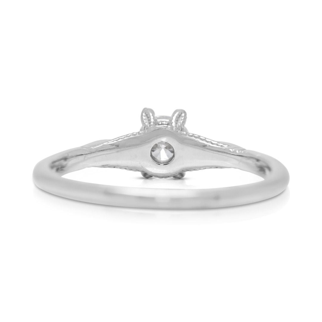 Gorgeous Solitaire Ring in 14k White Gold