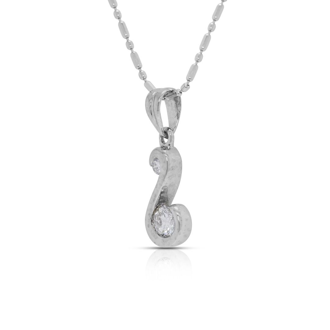 Graceful 0.2ct Natural Diamond 18K White Gold Necklace
