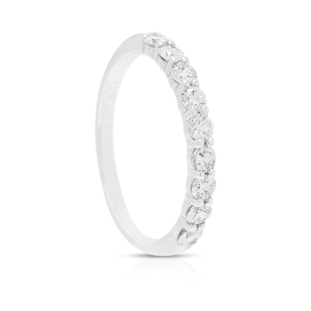 Graceful 0.36ct Diamond Half-Eternity Ring in 14K White Gold