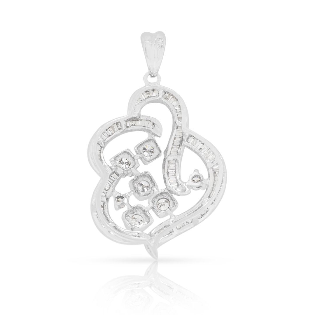 Graceful 0.61ct Diamond Flow Pendant in 9K White Gold (New)