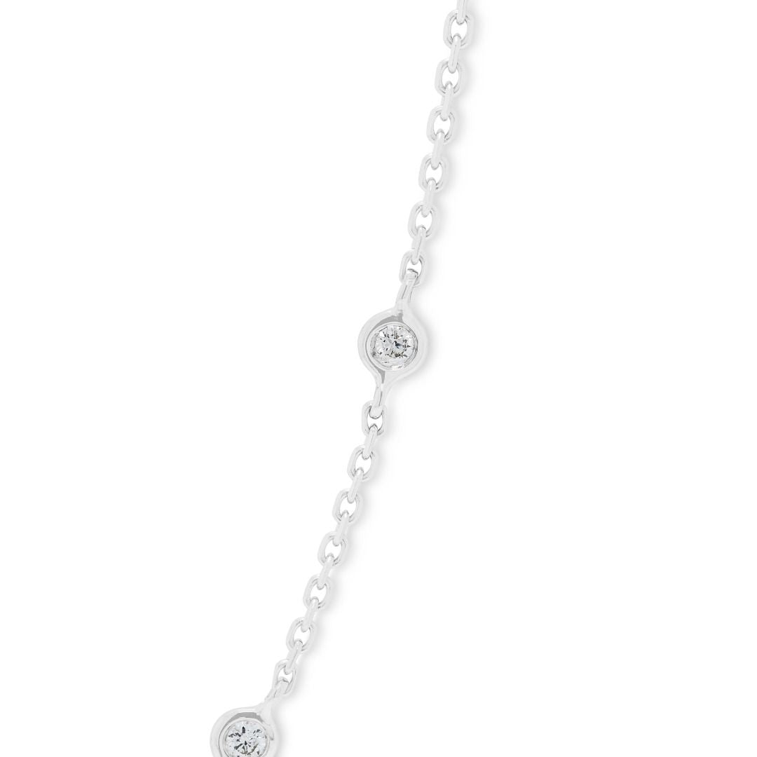 Graceful 0.63ct Round Diamonds Necklace in 18K White Gold