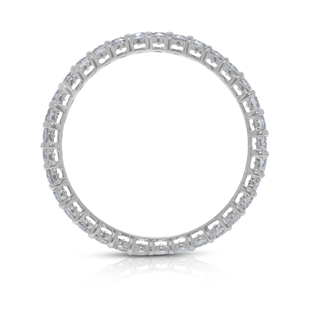 Graceful 0.76ct Natural Diamond Full Eternity 18k White Gold Ring (New-Unworn)