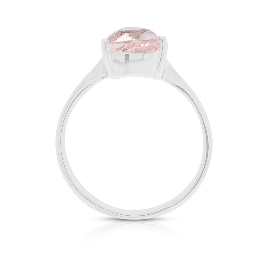 Anmutiger 1,1-Karat-Solitärring mit pinkfarbenem Saphir in 18K Weißgold