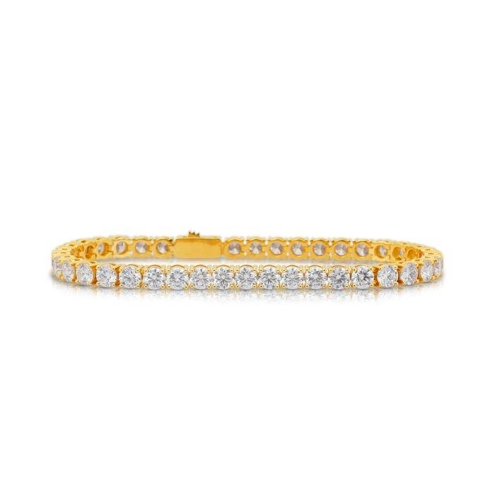 Graceful 13.36ct Diamonds Tennis Bracelet in 18k Yellow Gold - IGI Certified