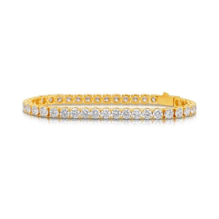 Graceful 13.36ct Diamonds Tennis Bracelet in 18k Yellow Gold - IGI Certified