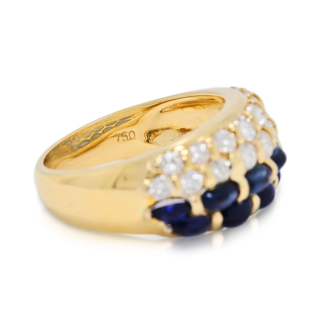 Graceful 1ct Sapphire & Diamond Ring in 18K Yellow Gold