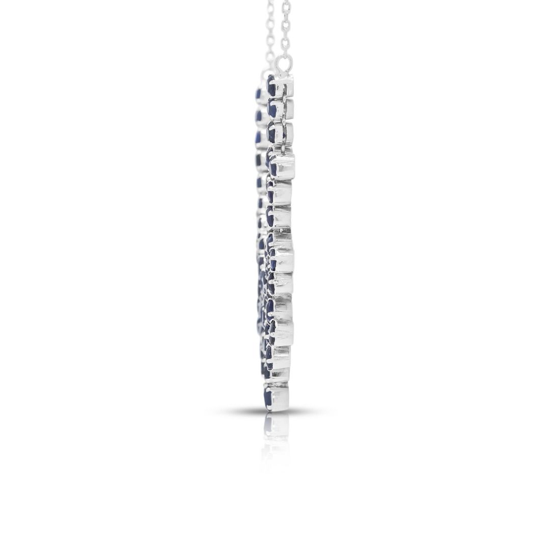 Graceful 2.24ct Sapphire Necklace in 18K White Gold