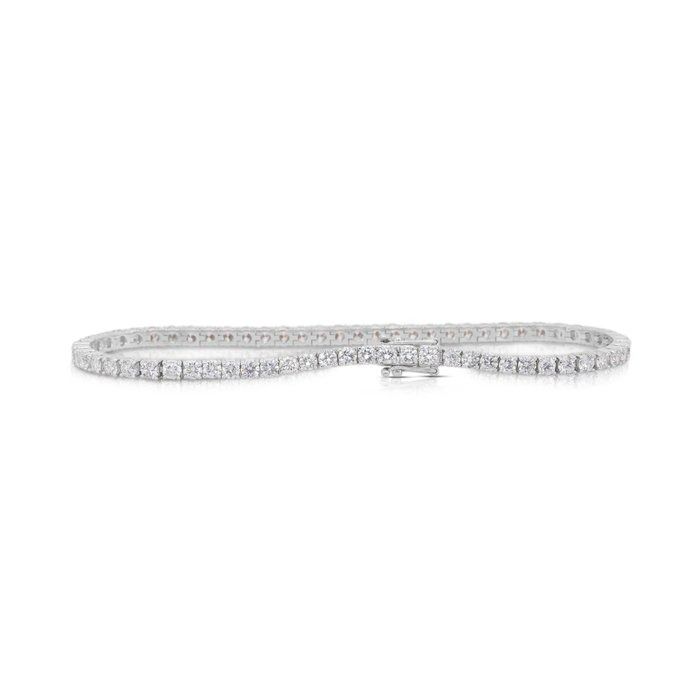 Graceful 4.78ct Diamonds Tennis Bracelet in 18k White Gold - IGI Certified