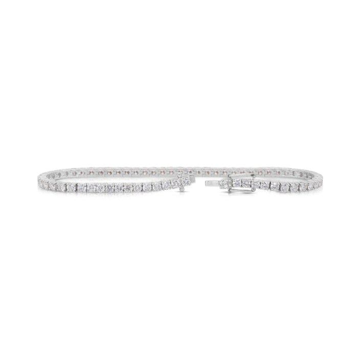 Graceful 4.78ct Diamonds Tennis Bracelet in 18k White Gold - IGI Certified