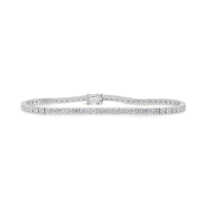 Graceful 4.78ct Diamonds Tennis Bracelet in 18k White Gold - IGI Certified