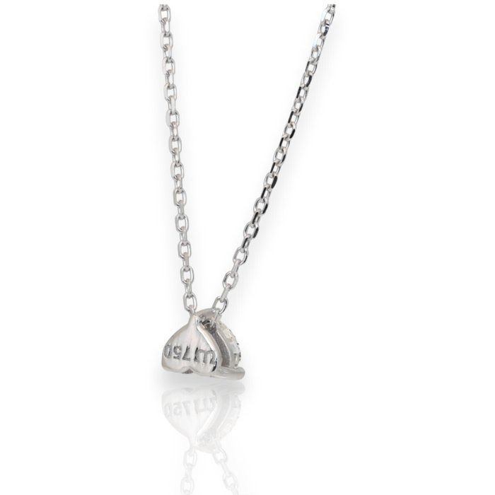 IGI Certified 0.51ct Diamond Solitaire Necklace with Heart-Shaped Pendant in 18k White Gold