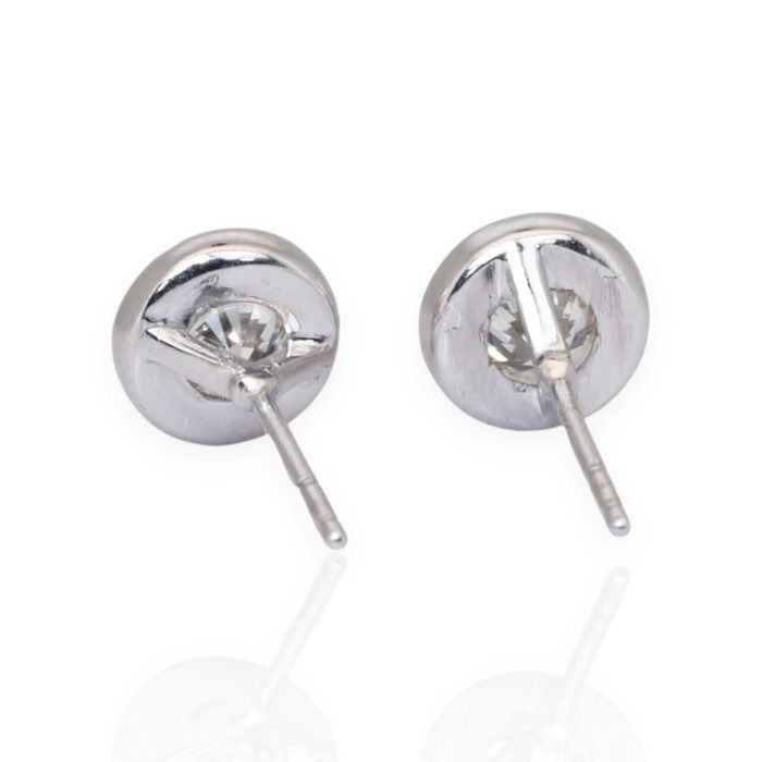 IGI Certified 1.02ct Diamonds Stud Earrings in 18k White Gold